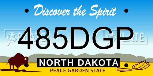 485DGP North Dakota License Plate