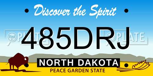 485DRJ North Dakota License Plate