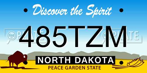 485TZM North Dakota License Plate