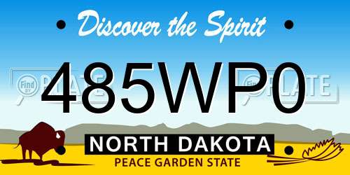 485WP0 North Dakota License Plate