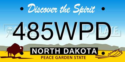 485WPD North Dakota License Plate