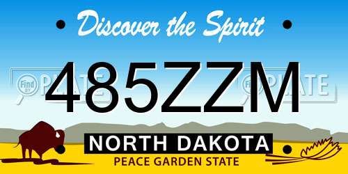 485ZZM North Dakota License Plate