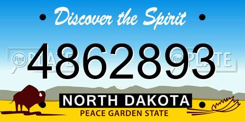 4862893 North Dakota License Plate
