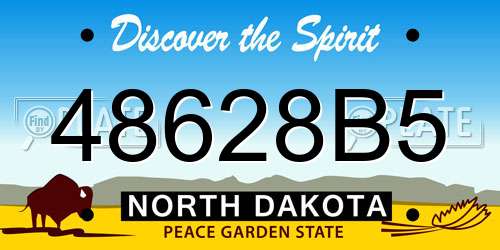 48628B5 North Dakota License Plate