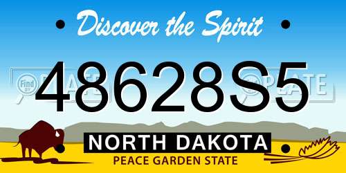48628S5 North Dakota License Plate