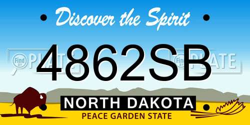 4862SB North Dakota License Plate