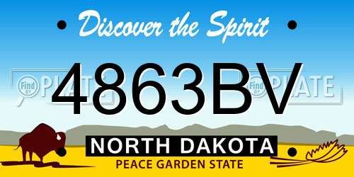 4863BV North Dakota License Plate