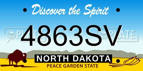 4863SV North Dakota License Plate