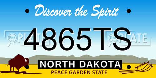 4865TS North Dakota License Plate