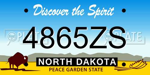 4865ZS North Dakota License Plate