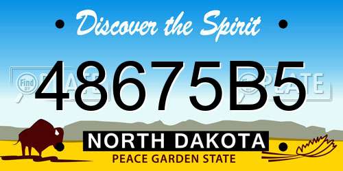 48675B5 North Dakota License Plate