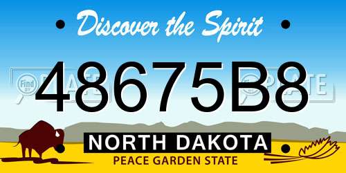 48675B8 North Dakota License Plate