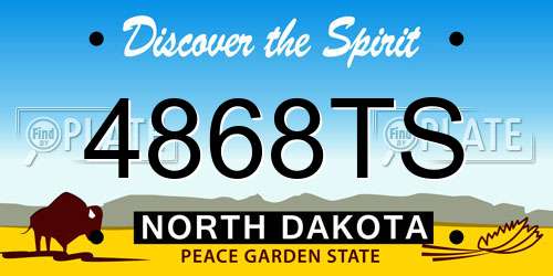 4868TS North Dakota License Plate