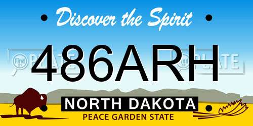 486ARH North Dakota License Plate