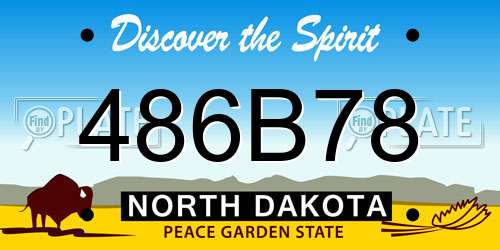486B78 North Dakota License Plate