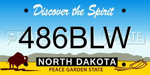 486BLW North Dakota License Plate