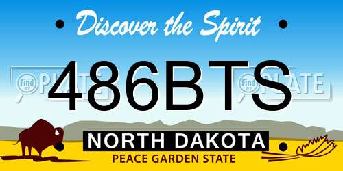 486BTS North Dakota License Plate