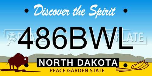 486BWL North Dakota License Plate
