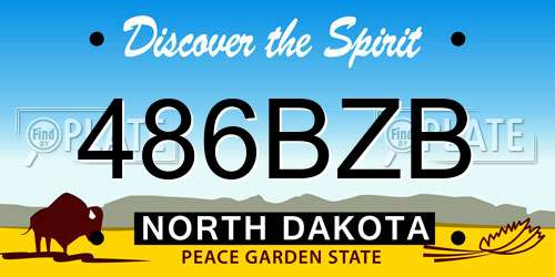 486BZB North Dakota License Plate