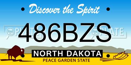 486BZS North Dakota License Plate