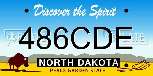 486CDE North Dakota License Plate