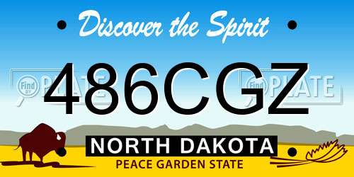 486CGZ North Dakota License Plate