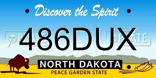 486DUX North Dakota License Plate