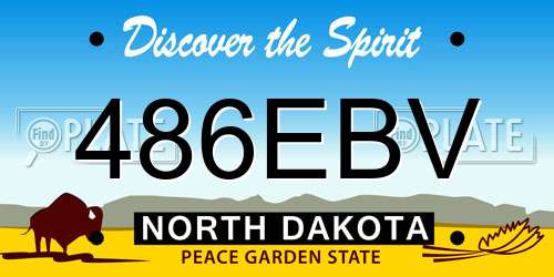 486EBV North Dakota License Plate