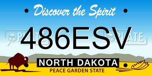 486ESV North Dakota License Plate