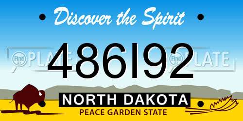 486I92 North Dakota License Plate