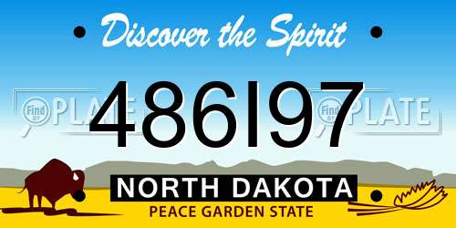 486I97 North Dakota License Plate