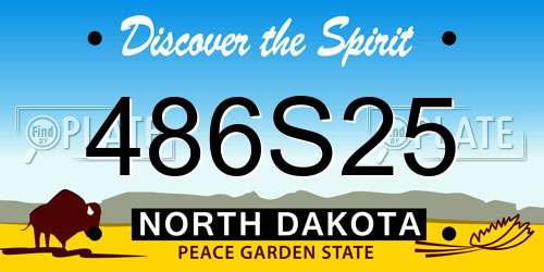 486S25 North Dakota License Plate