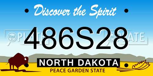 486S28 North Dakota License Plate