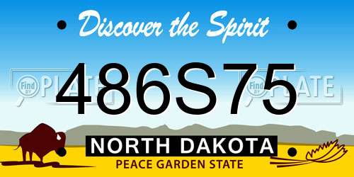 486S75 North Dakota License Plate