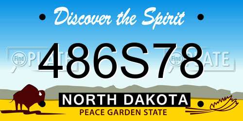 486S78 North Dakota License Plate