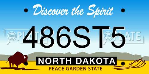 486ST5 North Dakota License Plate