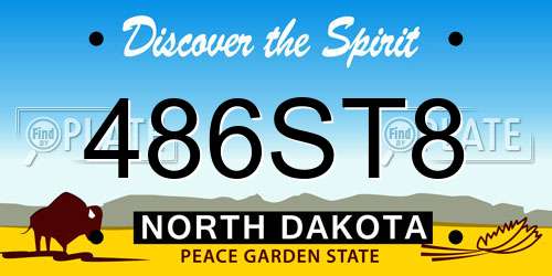 486ST8 North Dakota License Plate