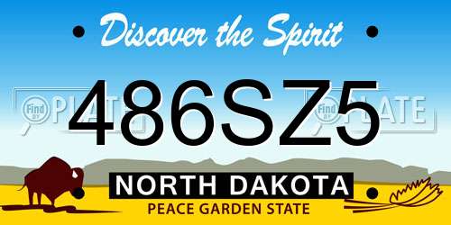 486SZ5 North Dakota License Plate