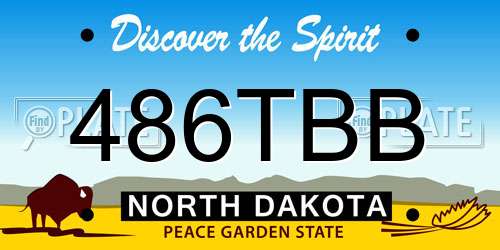 486TBB North Dakota License Plate