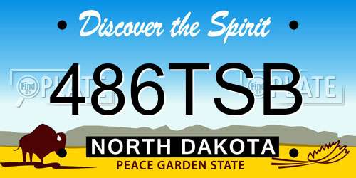 486TSB North Dakota License Plate