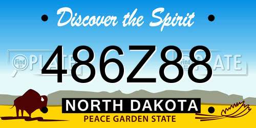 486Z88 North Dakota License Plate
