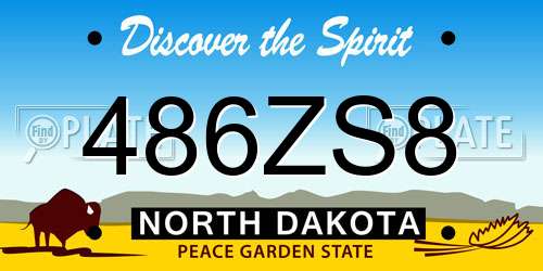 486ZS8 North Dakota License Plate
