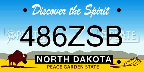 486ZSB North Dakota License Plate