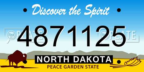 4871125 North Dakota License Plate