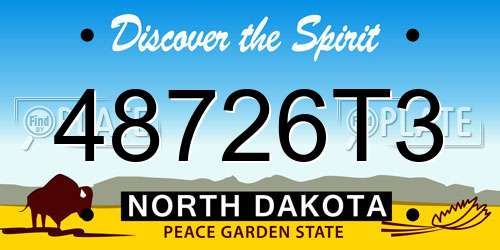 48726T3 North Dakota License Plate