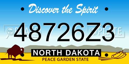 48726Z3 North Dakota License Plate