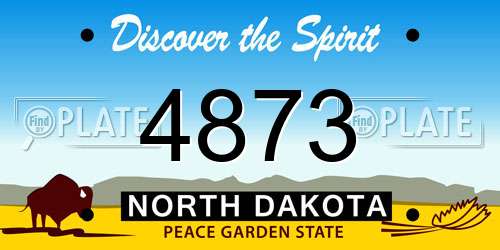 4873 North Dakota License Plate
