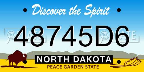 48745D6 North Dakota License Plate