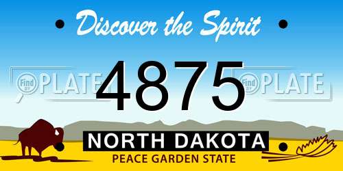 4875 North Dakota License Plate
