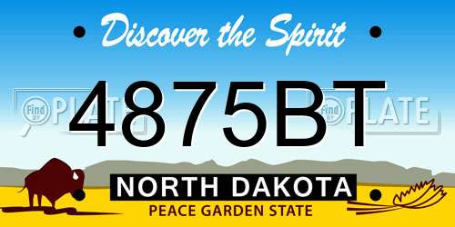 4875BT North Dakota License Plate